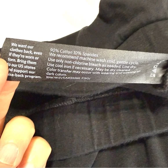 Eileen Fisher Pants Womens 1X Black Cotton Spandex Pull On Crop Stretchy - Picture 5 of 8